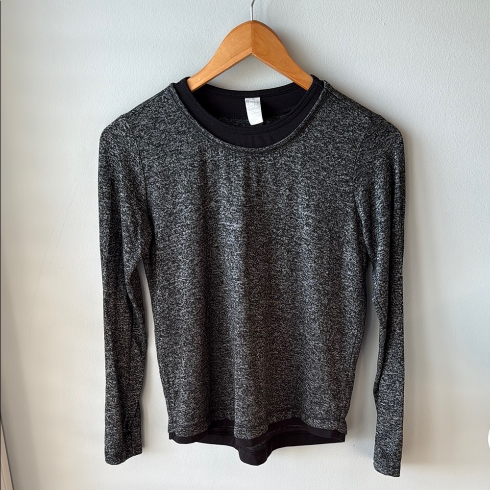 Athleta Girl Black and Grey Long Sleeve - Picture 1 of 5